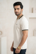 Mens Half Zip Polo T-Shirt