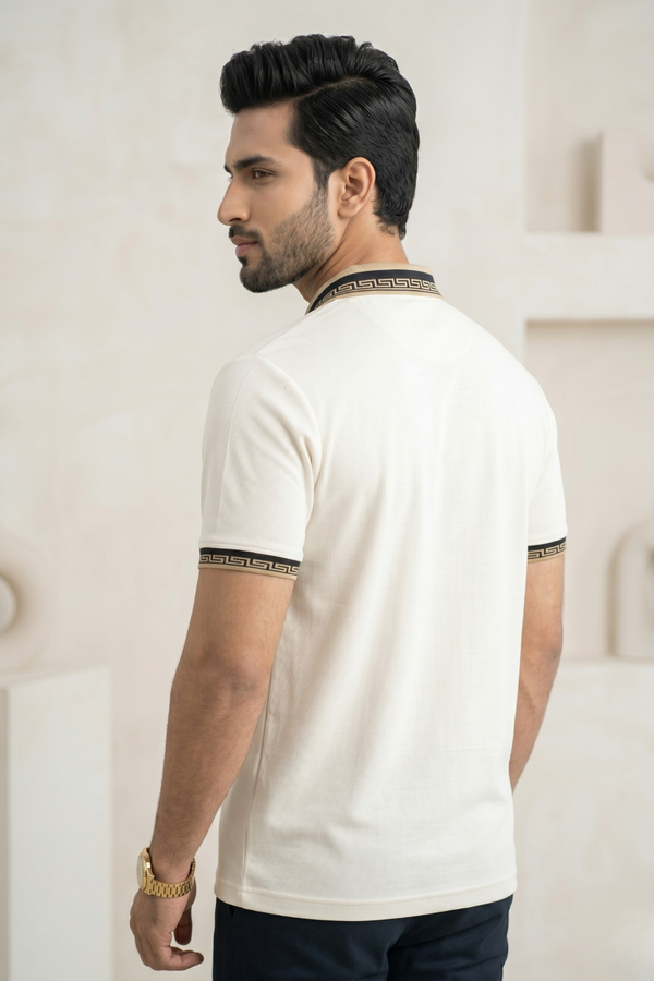 Mens Half Zip Polo T-Shirt