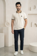 Mens Half Zip Polo T-Shirt