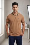 Mens Half Zip Polo T-Shirt