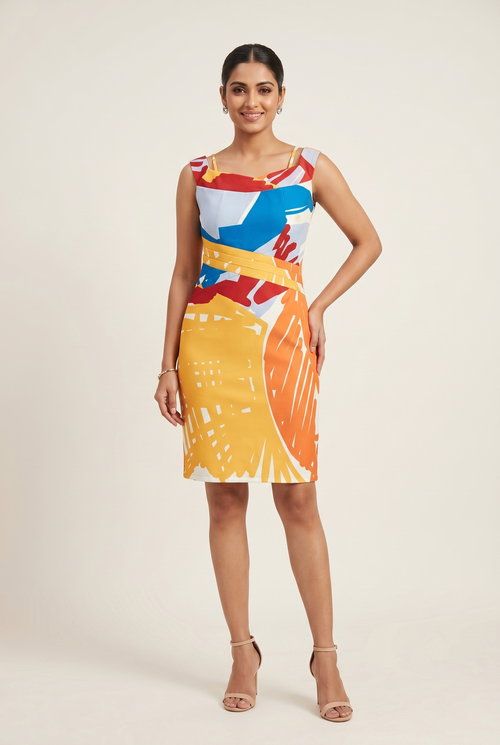 Tropical Horizon Printed Dress