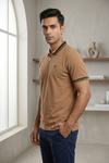 Mens Half Zip Polo T-Shirt