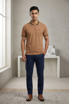 Mens Half Zip Polo T-Shirt