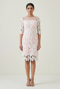 Blush Petal Lace Sheath Dress