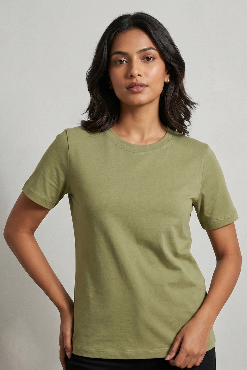 Sky Blue Casual Cotton T-Shirt