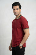 Mens Half Zip Polo T-Shirt