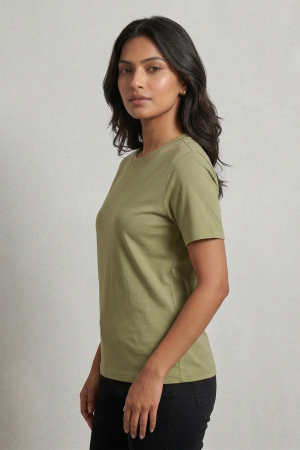 Sky Blue Casual Cotton T-Shirt