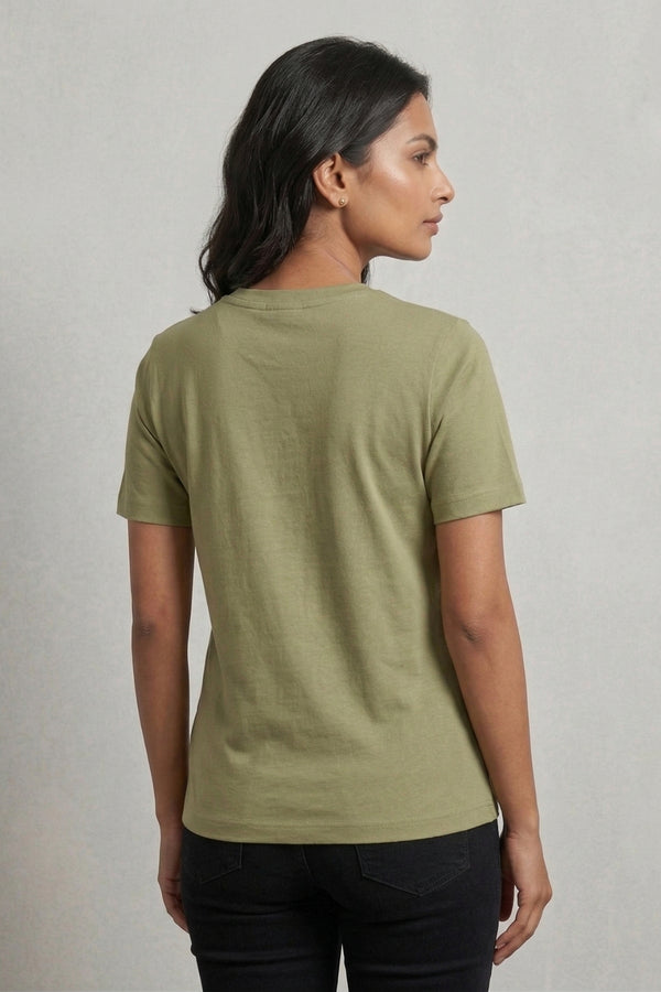 Sky Blue Casual Cotton T-Shirt
