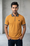 Mens Half Zip Polo T-Shirt