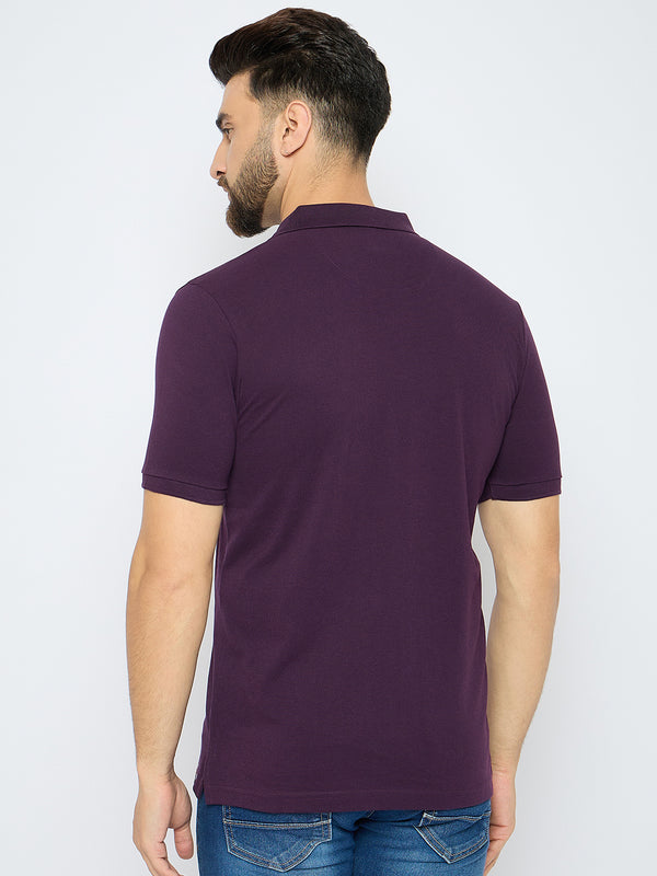 Men's Classic Plum Perfect Color Polo T-Shirt