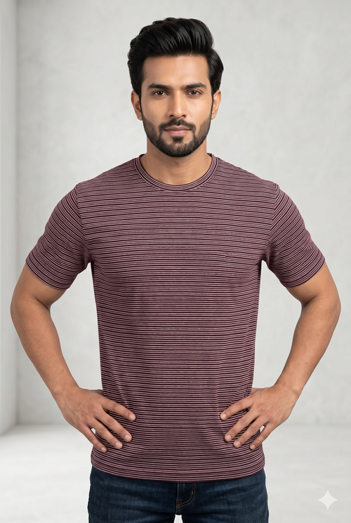 Men's Striped Crew Neck T-Shirt