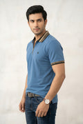 Mens Half Zip Polo T-Shirt
