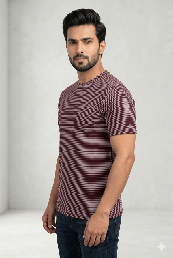 Men's Striped Crew Neck T-Shirt