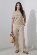 Women Minimal Embroidery Casual T-Shirt