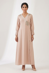 Blush Pearl Embellished Maxi Dress