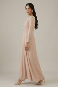 Blush Pearl Embellished Maxi Dress