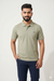 Men's Sage Green Textured Polo T-Shirt