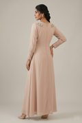Blush Pearl Embellished Maxi Dress