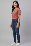 Women Floral Text Print Casual Tee