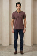 Mens Half Zip Polo T-Shirt