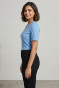 Sky Blue Casual Cotton T-Shirt