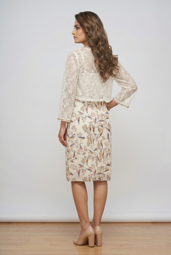 Elegant Aviary Overlay Dress