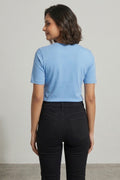 Sky Blue Casual Cotton T-Shirt