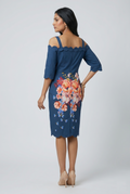 Navy Blossom Elegance Dress