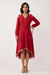 Crimson Blossom High-Low Dress