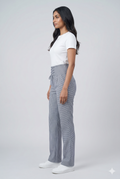 Women's Black & White Gingham Straight-Leg Trousers