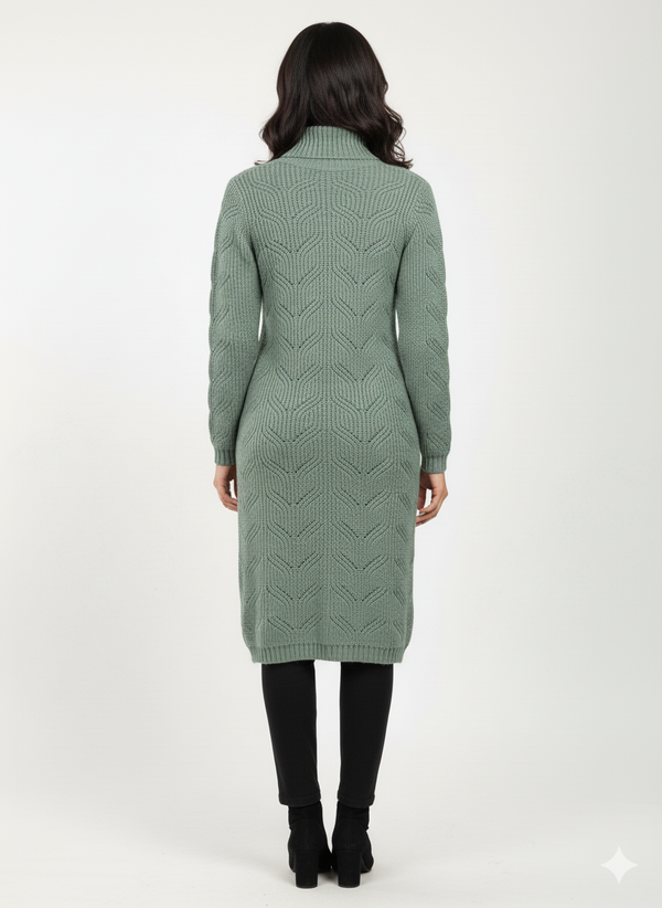 Moda Elementi Textured Long Knit Cardigan