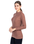 Moda Elementi Knitted sweaters pullover styles Brown