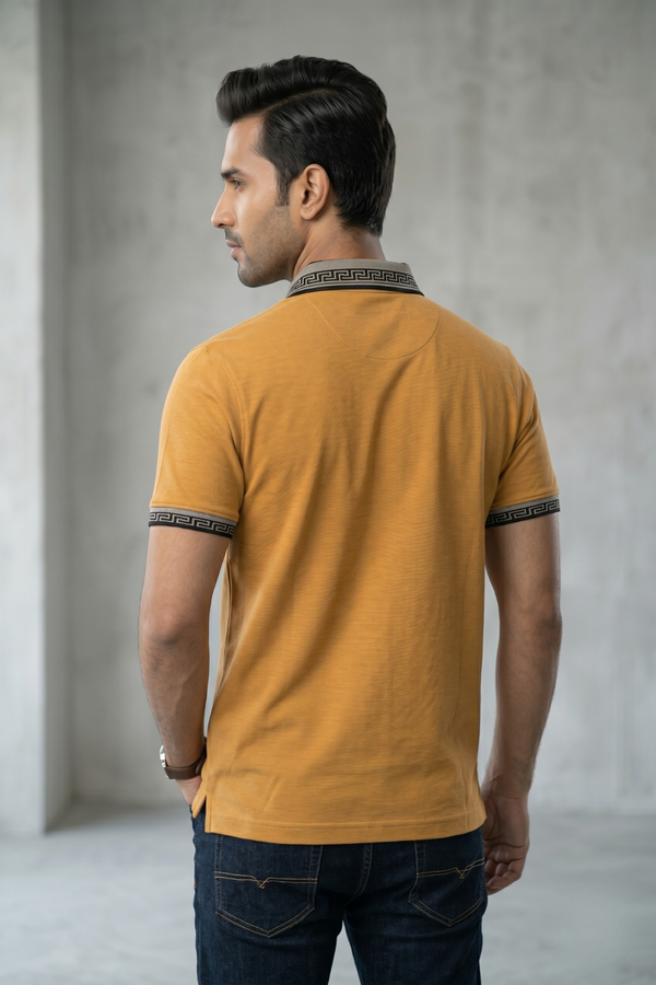 Mens Half Zip Polo T-Shirt