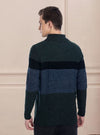 Colourblocked Woollen Ribbed Pullover Sweater