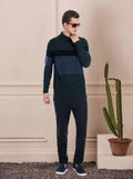 Colourblocked Woollen Ribbed Pullover Sweater