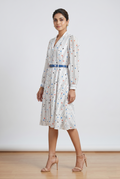 Polka Stripe Belted Shirt Dress