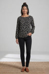 Women Polka Dot Smocked Neck Top