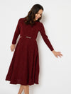 Moda Elementi Wine Touched Grace Party Wear Dress For Women