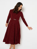 Moda Elementi Wine Touched Grace Party Wear Dress For Women
