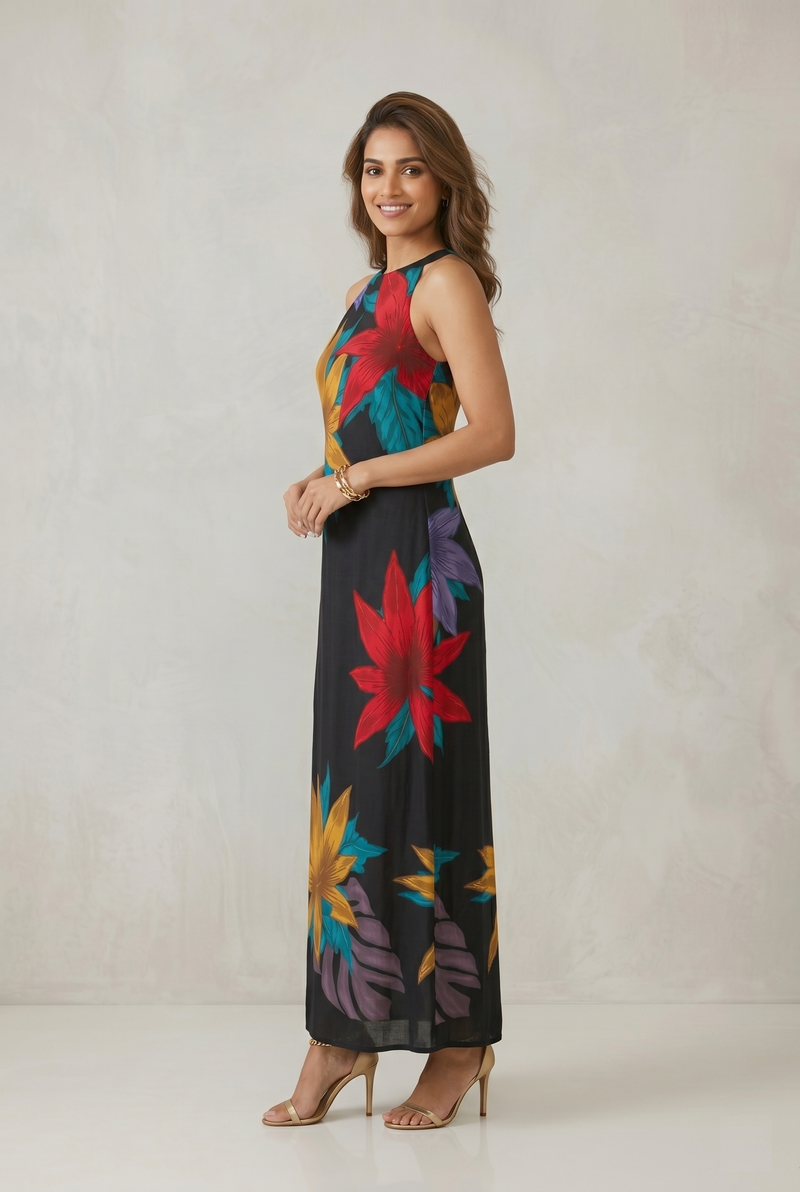 Midnight Bloom Floral Maxi Dress