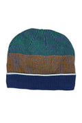 Moda Elementi Colorblock Striped Knit Beanie - Navy Cap