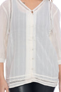 Moda Elementi Women’s White 3/4 Sleeve Long Top
