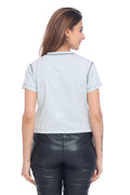 Women's Light Grey "Adventure Awaits" Crop T-Shirt
