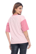 Women's Pink Graphic Printed T-Shirt