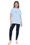 Moda ElementiWomen's Sky Blue Comfort Fit T-Shirt