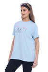 Moda ElementiWomen's Sky Blue Comfort Fit T-Shirt