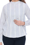 Women's White Printed Cotton Shirt