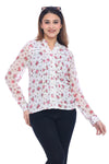 Moda Elementi Women’s White and Rose Pink Top