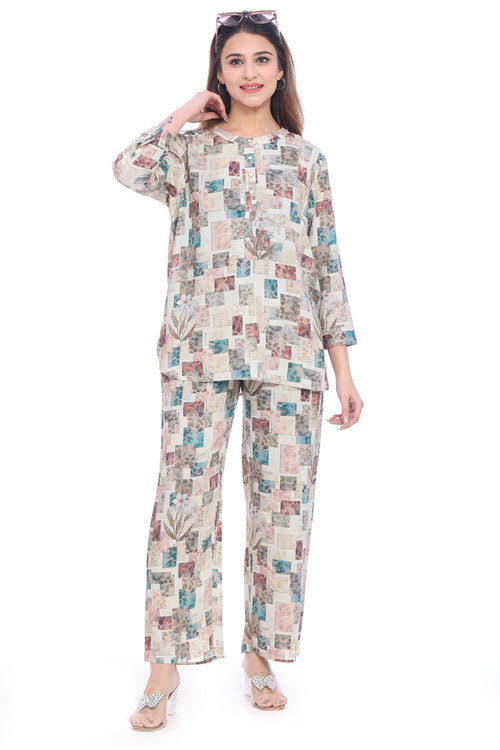 Moda Elementi Floral Printed Co-Ord Set - Multicolor