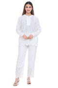 Moda Elementi Cotton Chikankari Kurta Set - White